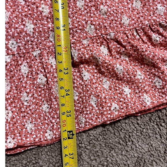 Scandal Pink Floral Print Tiered Tassel Tie Neck Long Sleeve Dress Size S - Picture 9 of 9